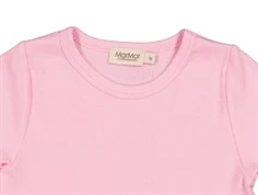 Rund halsudskæring i kortærmet lyserød basis t-shirt fra MarMar Copenhagen 353-115-33 pink blossom